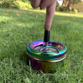 Rainbow Color Stainless Steel Ashtray Press Rotary Portable Ash Tray Metal Ashtray With Lids